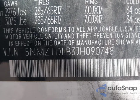 2018 Hyundai Santa Fe Sport 2.4L z USA, uszkodzony, nr VIN 5NMZTDLB3JH090748